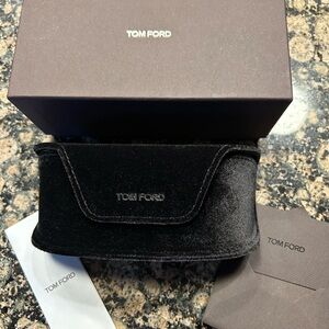 NWT Tom Ford Sunglass Eyewear Case Box Cloth Brown Velvet Authentic Unisex